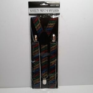 Adult novelty peace sign boho suspenders new gift